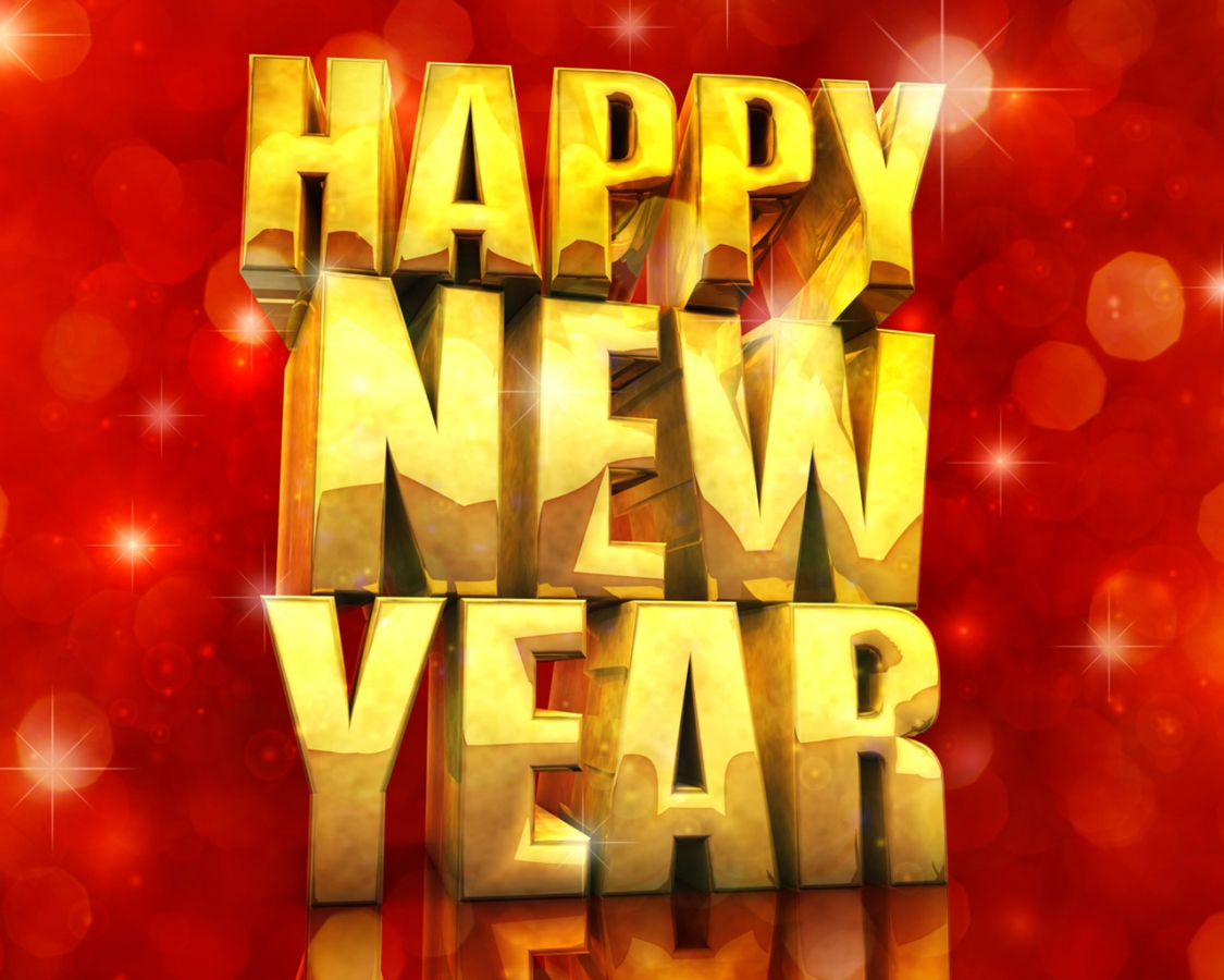 happy new year 3D Gold Effect - 1440 x 900 Widescreen